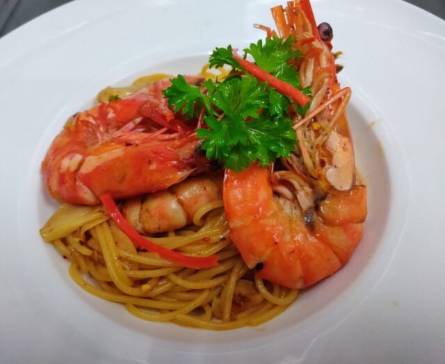 Fresh Tiger Prawn Aglio